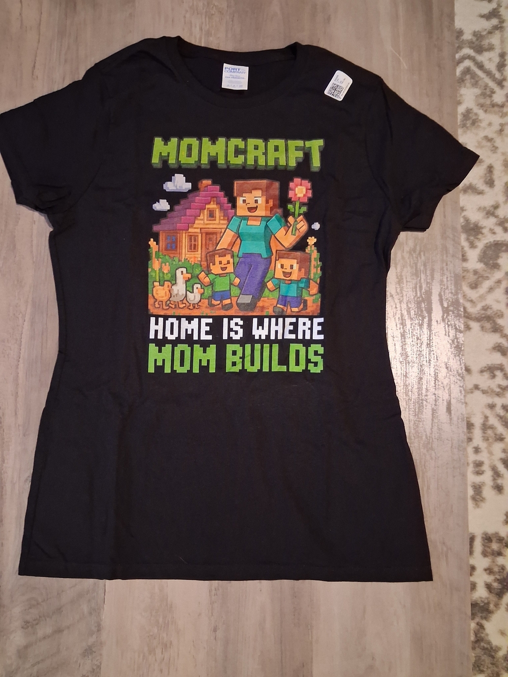 Momcraft Black Graphic 'Home Is Where Mom Builds' T-Shirt